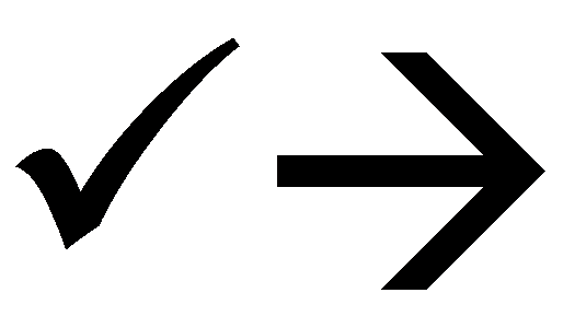 Partially completed, tick and arrow